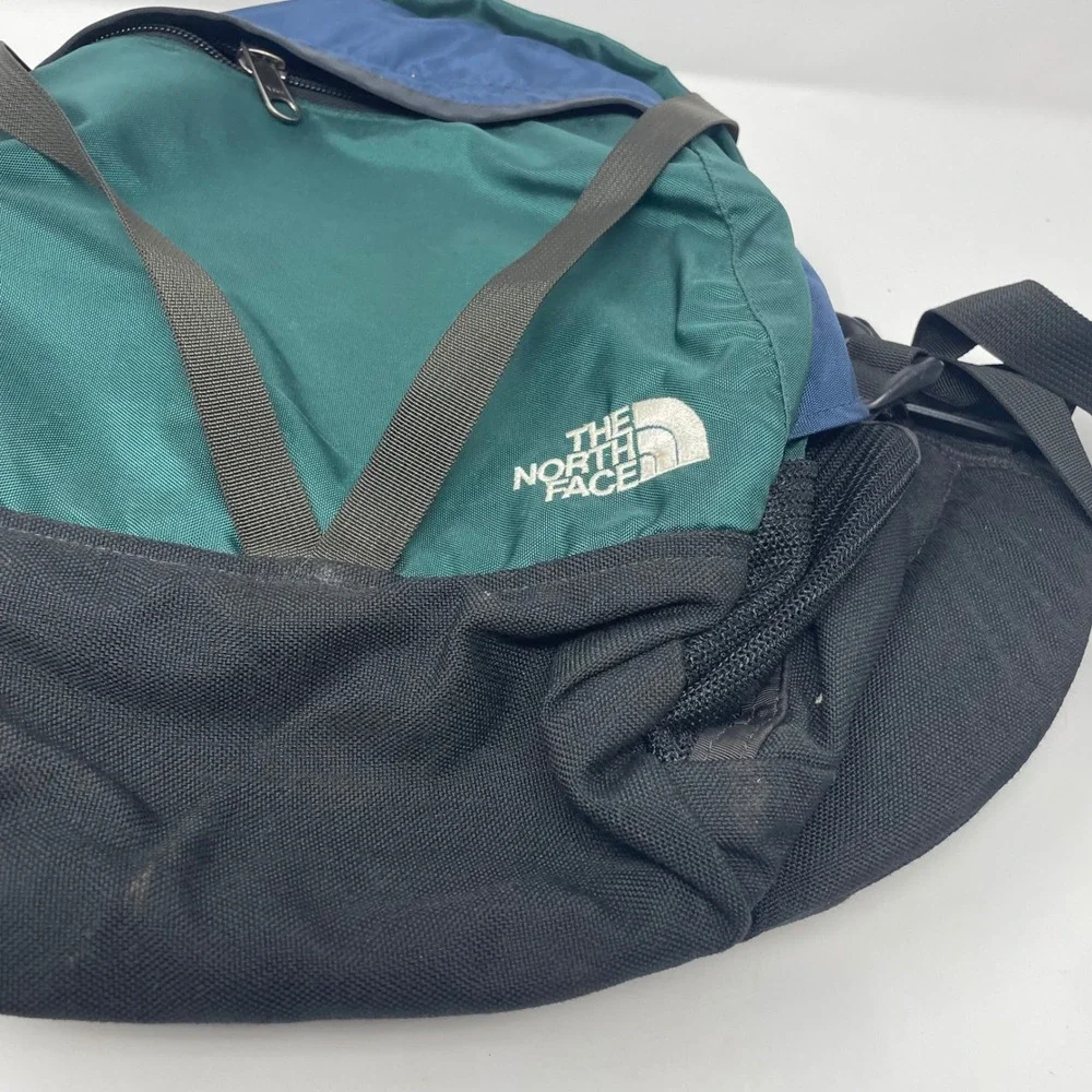 The North Face Vintage Lumbar Waist Pack Green Blue Black Hiking Bag HG2